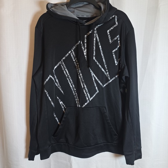 Nike Other - Nike Men's Black Pullover Hoodie with Diagonal Logo
